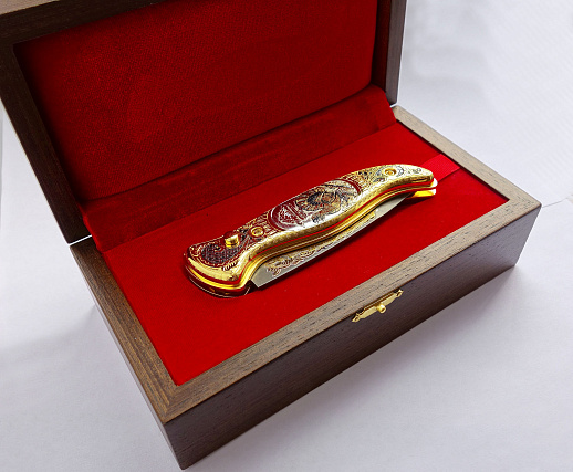 Нож складной дамасский "Глухарь"